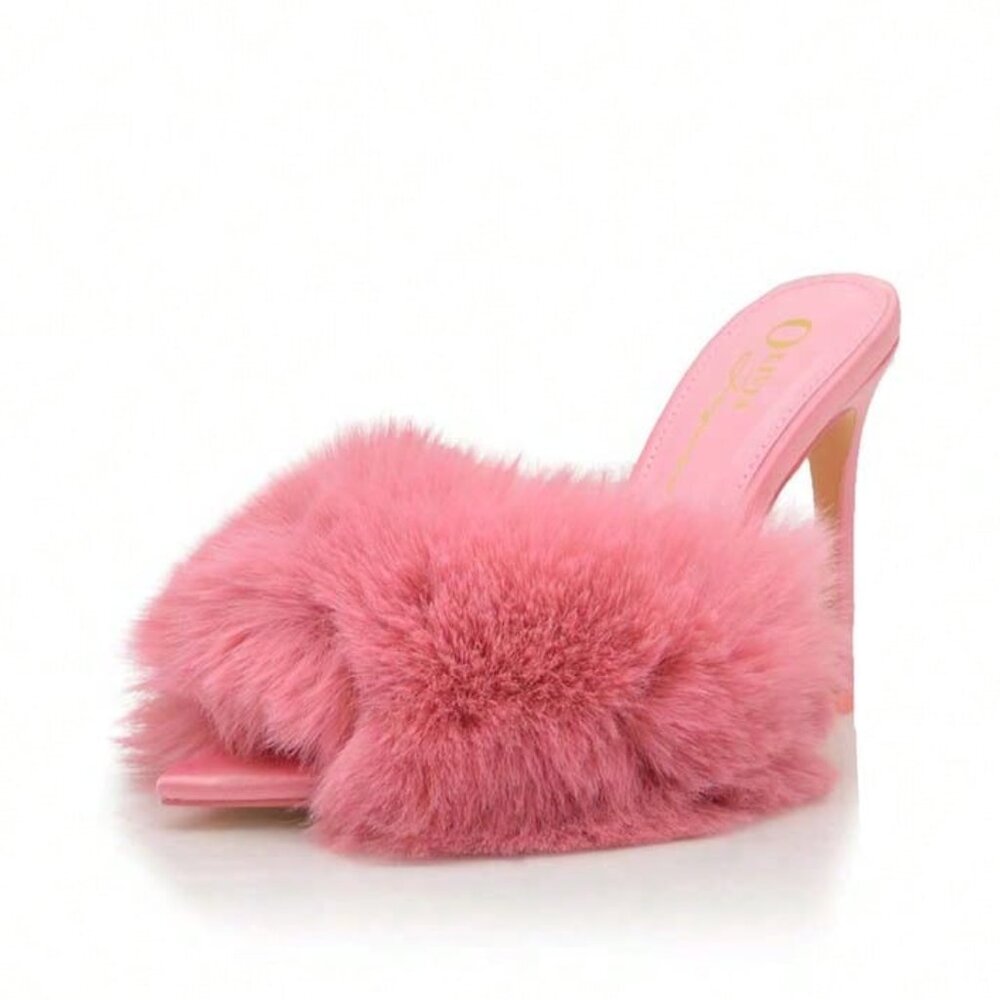Pink Sexy Women's Cut Out Party Heeled Sandals - Picture 2 of 2